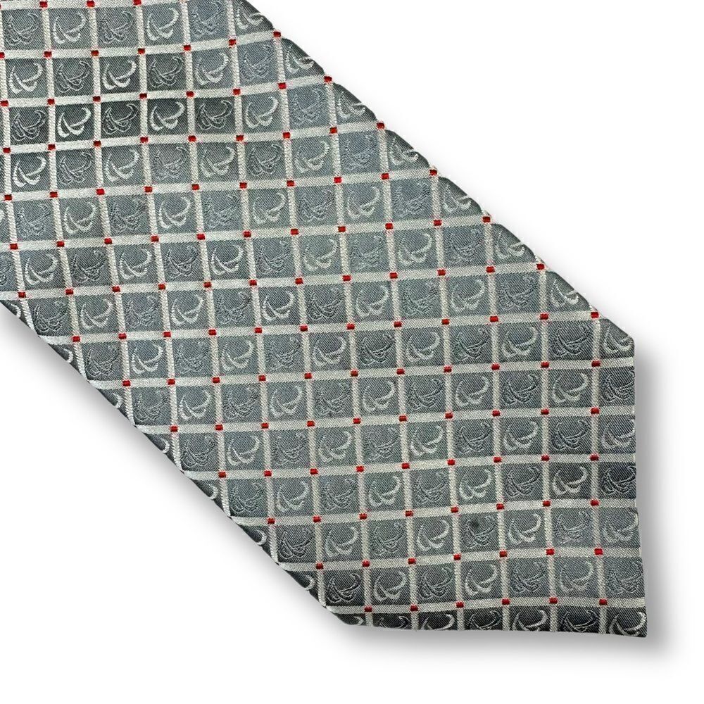 Logo Club silver print men’s tie‎